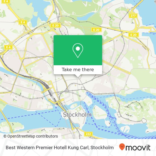 Best Western Premier Hotell Kung Carl map