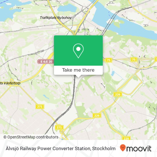 Älvsjö Railway Power Converter Station map