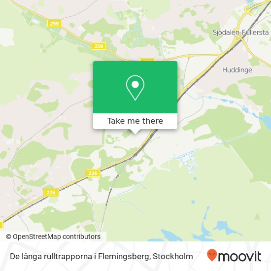 De långa rulltrapporna i Flemingsberg map