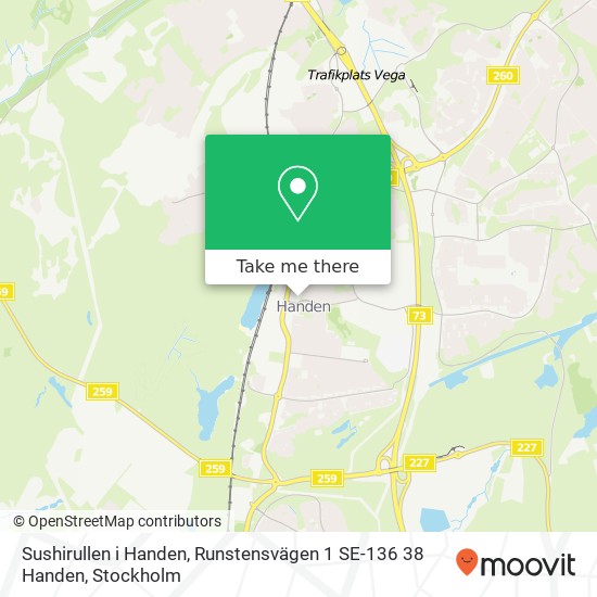 Sushirullen i Handen, Runstensvägen 1 SE-136 38 Handen map