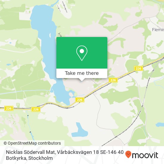 Nicklas Södervall Mat, Vårbäcksvägen 18 SE-146 40 Botkyrka map