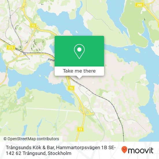 Trångsunds Kök & Bar, Hammartorpsvägen 1B SE-142 62 Trångsund map