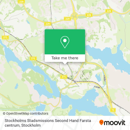 Stockholms Stadsmissions Second Hand Farsta centrum map