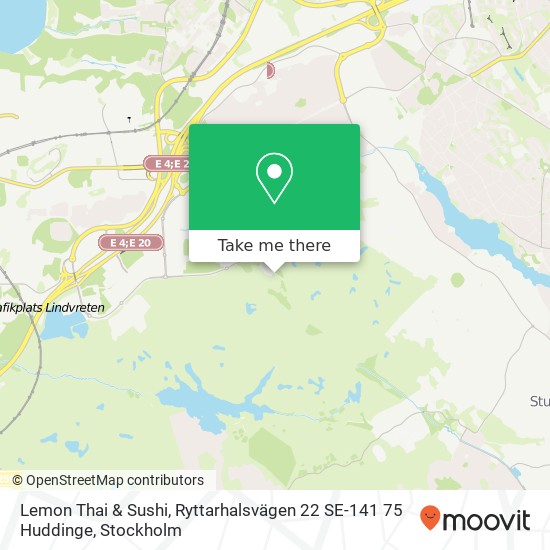 Lemon Thai & Sushi, Ryttarhalsvägen 22 SE-141 75 Huddinge map