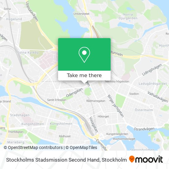 Stockholms Stadsmission Second Hand map