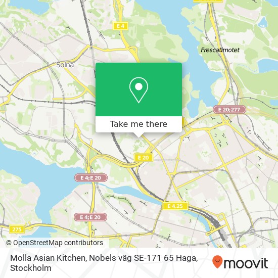 Molla Asian Kitchen, Nobels väg SE-171 65 Haga map