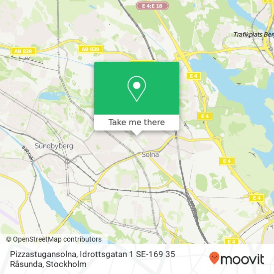 Pizzastugansolna, Idrottsgatan 1 SE-169 35 Råsunda map