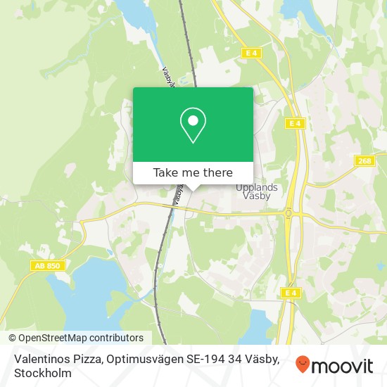 Valentinos Pizza, Optimusvägen SE-194 34 Väsby map