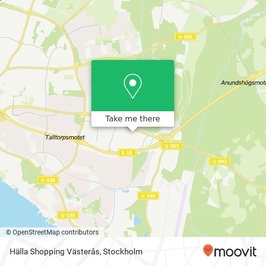 Hälla Shopping Västerås map