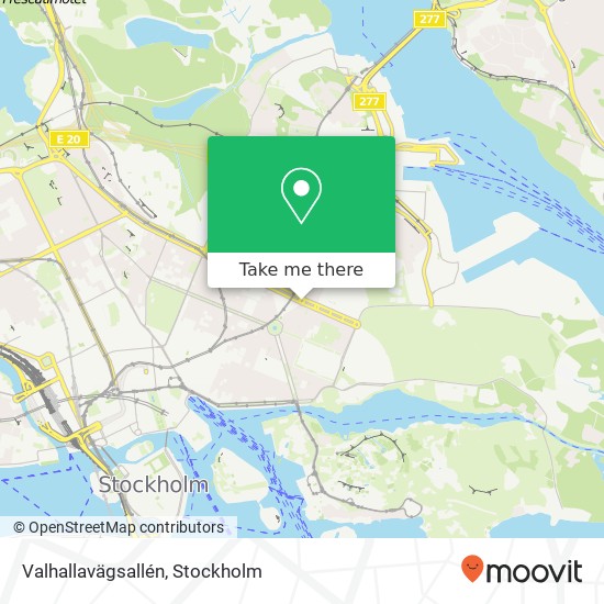 Valhallavägsallén map