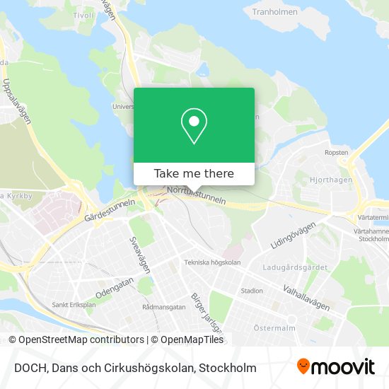 DOCH, Dans och Cirkushögskolan map