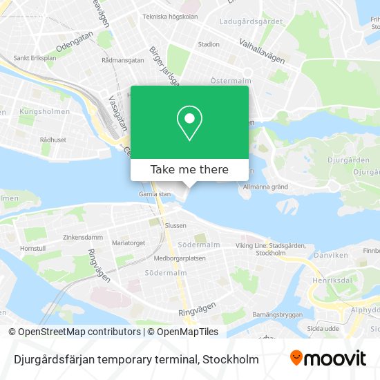 Djurgårdsfärjan temporary terminal map