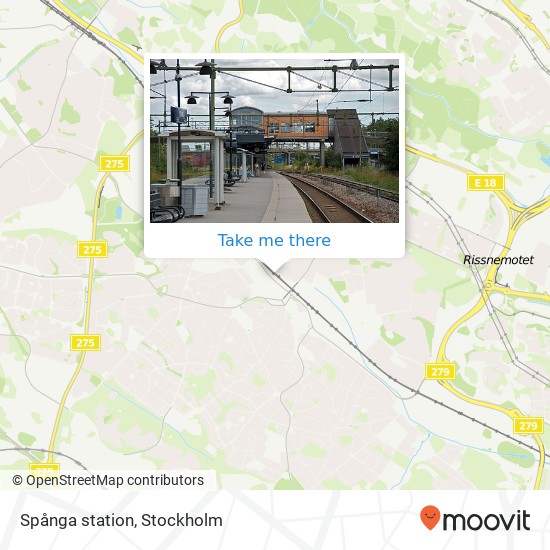 Spånga station map