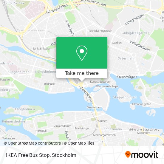IKEA Free Bus Stop map