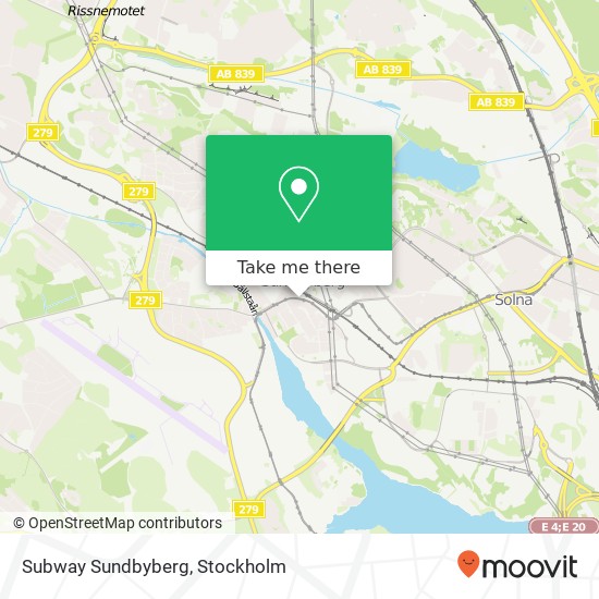 Subway Sundbyberg map