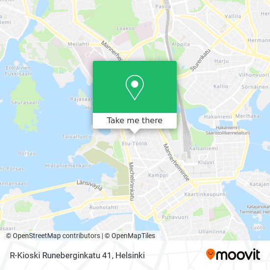 R-Kioski Runeberginkatu 41 map