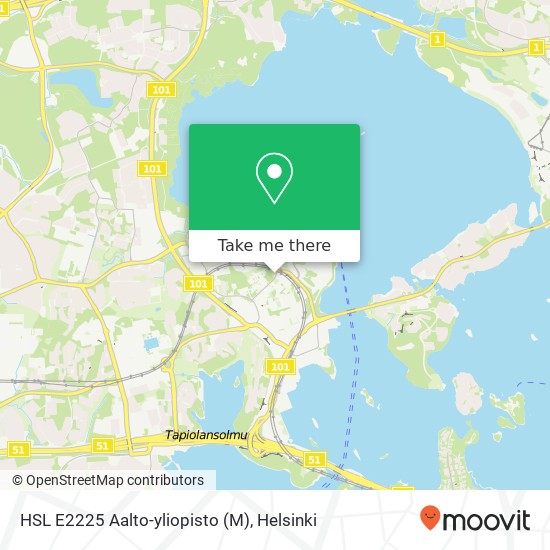 HSL E2225 Aalto-yliopisto (M) map