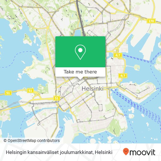 Helsingin kansainväliset joulumarkkinat map