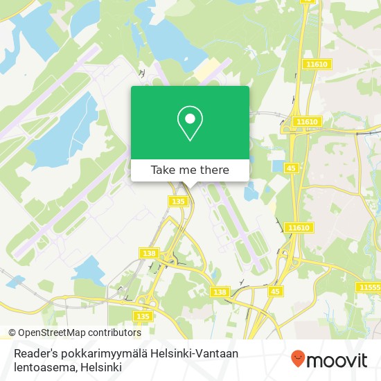 Reader's pokkarimyymälä Helsinki-Vantaan lentoasema map