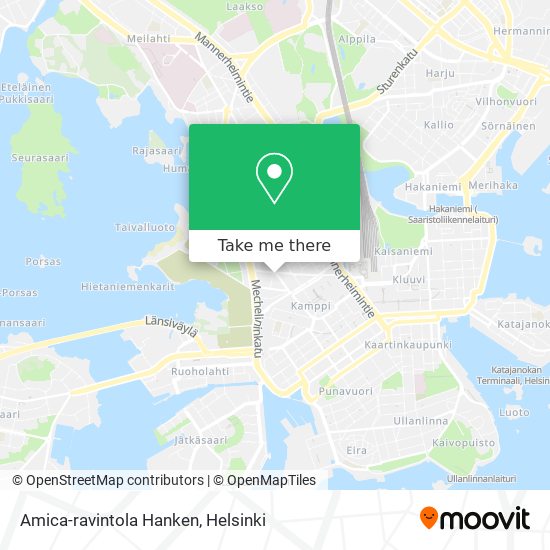 Amica-ravintola Hanken map