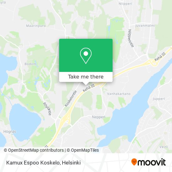 Kamux Espoo Koskelo map