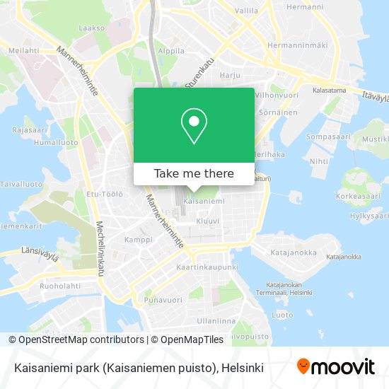 How to get to Kaisaniemi park (Kaisaniemen puisto) in Helsinki by Bus,  Train or Metro?