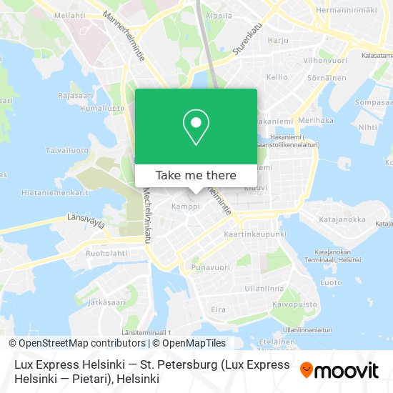 Lux Express Helsinki — St. Petersburg (Lux Express Helsinki — Pietari) map