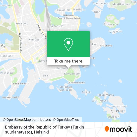 Embassy of the Republic of Turkey (Turkin suurlähetystö) map