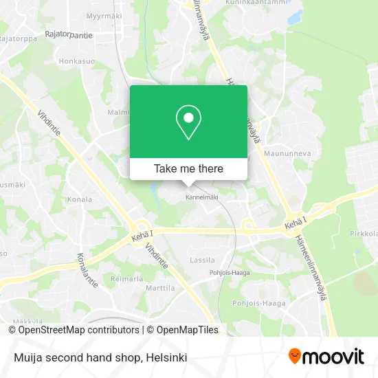 Muija second hand shop map