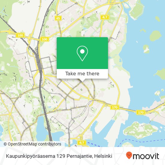 Kaupunkipyöräasema 129 Pernajantie map