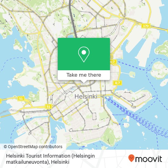 Helsinki Tourist Information (Helsingin matkailuneuvonta) map