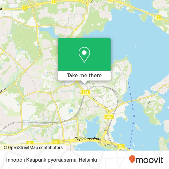 Innopoli Kaupunkipyöräasema map