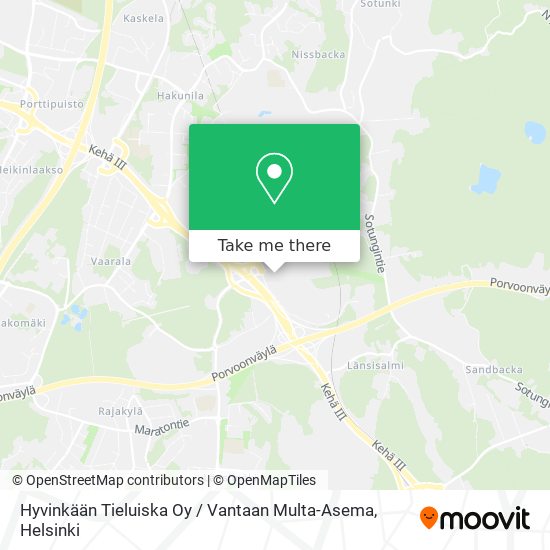 How to get to Hyvinkään Tieluiska Oy / Vantaan Multa-Asema by Bus or Train?