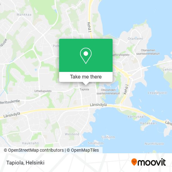 How to get to Tapiola in Espoo by Bus, Metro or Tram?
