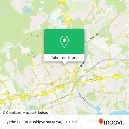 Lystimäki Kaupunkipyöräasema map
