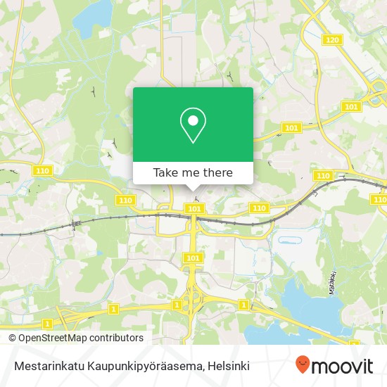 Mestarinkatu Kaupunkipyöräasema map