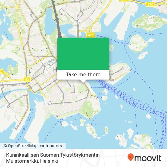 Kuninkaallisen Suomen Tykistörykmentin Muistomerkki map