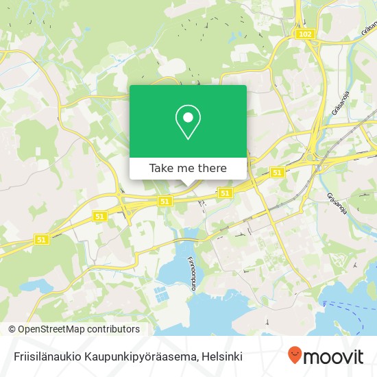 Friisilänaukio Kaupunkipyöräasema map