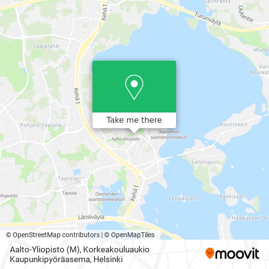 Aalto-Yliopisto (M), Korkeakouluaukio Kaupunkipyöräasema map