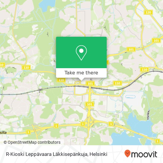 R-Kioski Leppävaara Läkkisepänkuja map