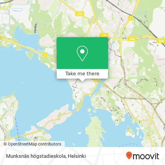 Munksnäs högstadieskola map