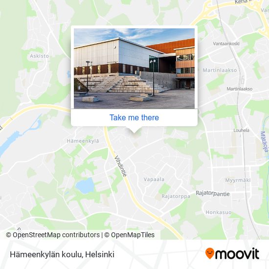 How to get to Hämeenkylän koulu in Vantaa by Bus or Train?