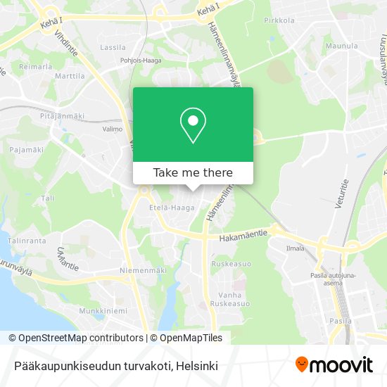 Pääkaupunkiseudun turvakoti map
