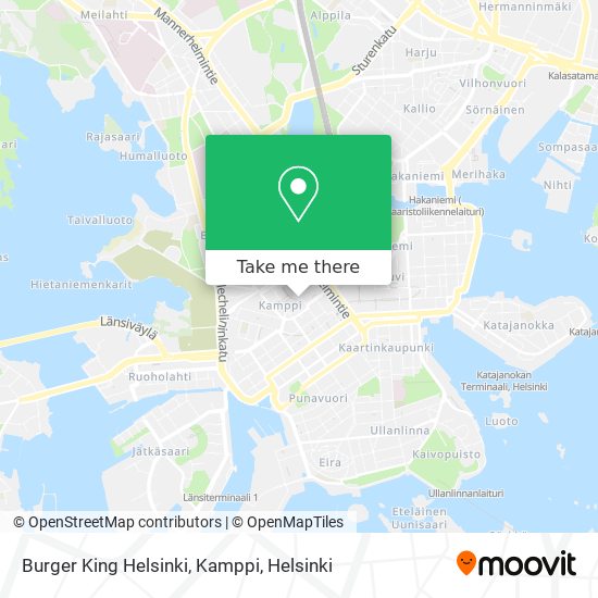Burger King Helsinki, Kamppi map