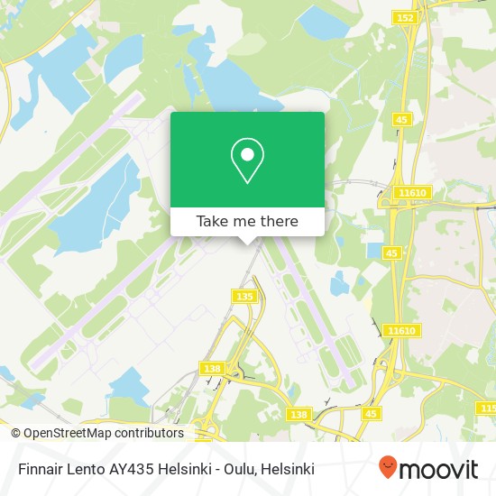 Finnair Lento AY435 Helsinki - Oulu map