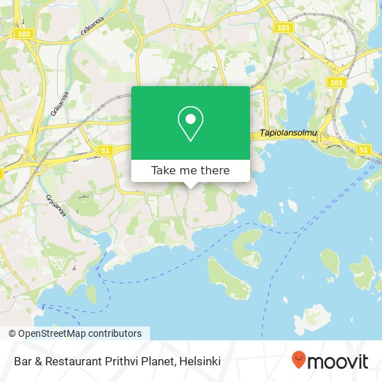 Bar & Restaurant Prithvi Planet map