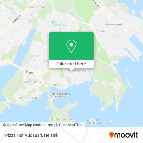 Pizza Hut Vuosaari map