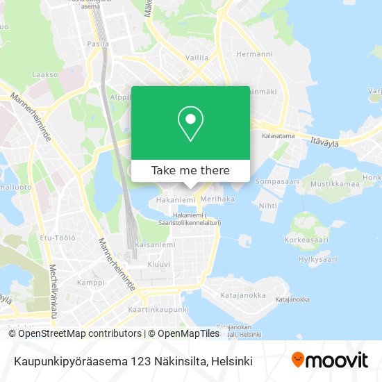 Kaupunkipyöräasema 123 Näkinsilta map