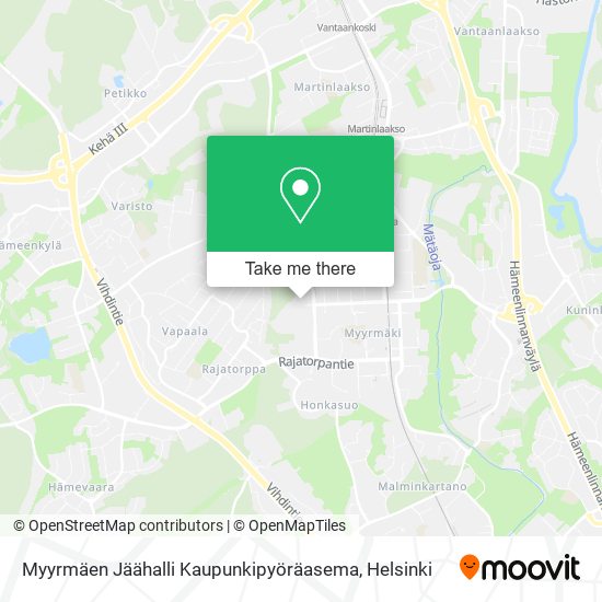 Myyrmäen Jäähalli Kaupunkipyöräasema map