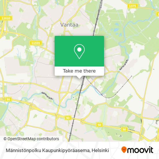 Männistönpolku Kaupunkipyöräasema map